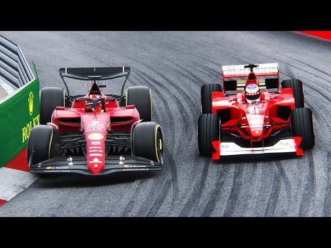 Ferrari F1 2022 F1-75 vs Ferrari F1 2000 Micheal Schumacher at Monaco
