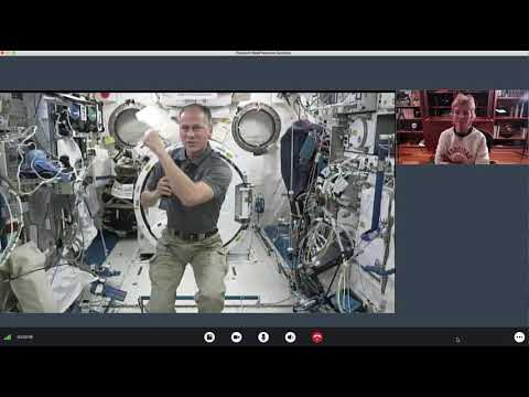 Astronaut Tom Marshburn talks with Patricia Cornwell from the International Space Station