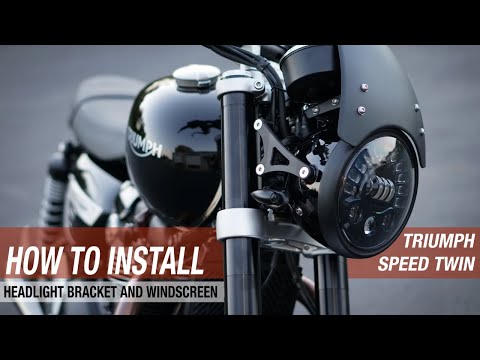 Triumph Speed Twin Machined Headlight Bracket & Handmade Windscreen - Install Video - Brogue Moto