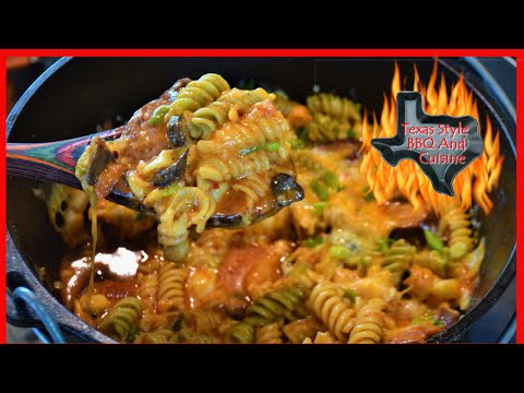 Dutch Oven Pasta | Easy One Pot Camping Meals | Cast Iron Pasta Casserole | Dutch Oven Cooking