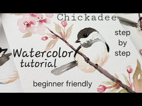 Watercolor tutorial for beginners! 😊 Let's Paint a Black Capped Chickadee!