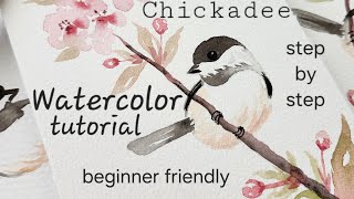 Watercolor tutorial for beginners! 😊 Let's Paint a Black Capped Chickadee!