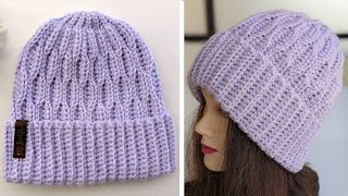 Crochet Ripple Hat for Women