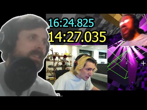Forsen Reacts to xQc Beating His Minecraft Record (Full Run)