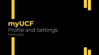 myUCF: Profile and Settings