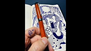 Freeform drawing with iconic Parker Duofold and BPC's Ultramarine Ink.. let's ink it up!  🐙