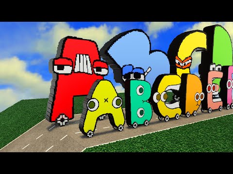English & Spanish Alphabet Lore Cars vs Obstacle Course in Teardown