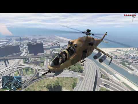 GTA 5 - Stealing a Military Helicopter (Savage) + Ten Star Escape