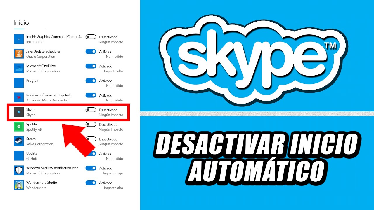 ¿Cómo desactivo la ventana de Skype?