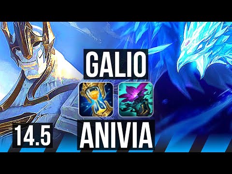 GALIO vs ANIVIA (MID) | 1600+ games, 5/2/12, Rank 13 Galio | KR Challenger | 14.5