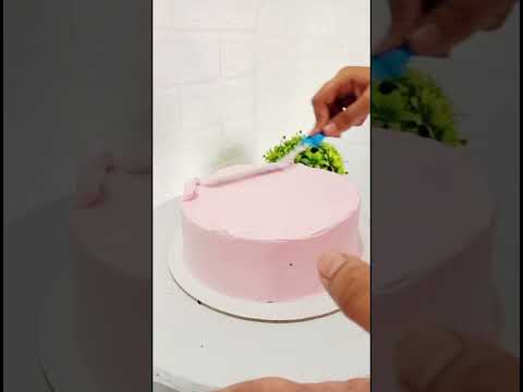 cake🎂#cakereel #trendingcake #birthdaycake #cakevideo #simplecakedesign #pinkcakedecorati#easycake
