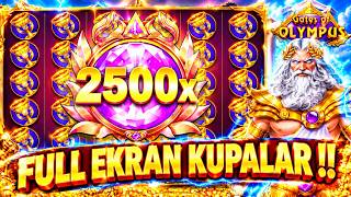 SLOT OYUNLARI | GATES OF OLYMPUS 2500 | YENİ SLOT OYUNU | FULL EKRAN KUPALAR !! 