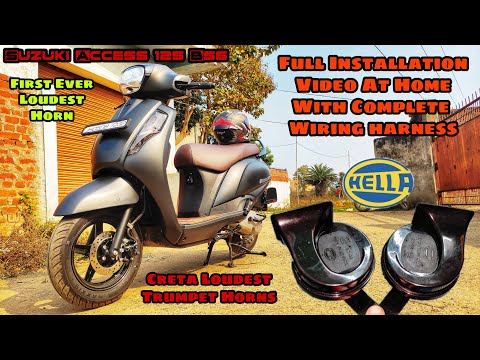 Suzuki Access125BS6 Installed With Loudest Creta Trumpet Horns|Full Installation At Home|HELLA Horns