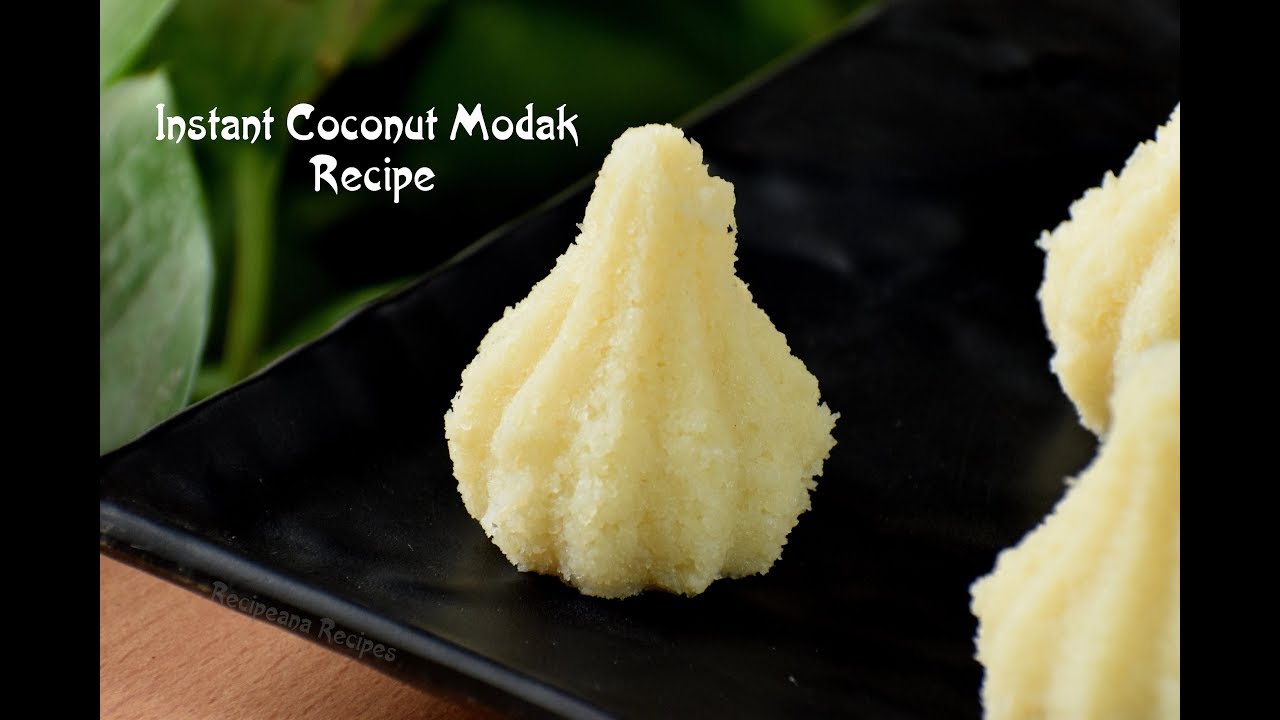 १० मिनट में बनाये नारियल के मोदक - Coconut Modak Recipe - Coconut Sweet Dish| Recipeana