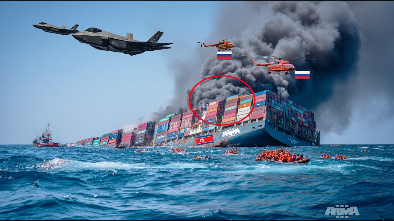 Massive strike! US F-35 fighter jets sink North Korean ship carrying 21,258 weapons to Russia | Arma