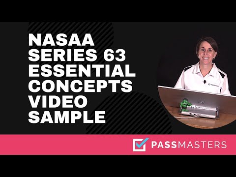 NASAA Series 63 Exam Prep Course Sample Essential Concepts Video