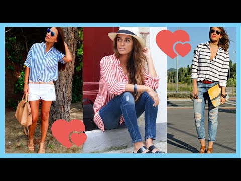 COMBINACIONES DE ROPA DE MODA 2020 primavera verano CON blusas DE RAYAS / Fashion Love