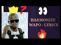 HARMONIZE  - Wapo (Official Lyrics video)