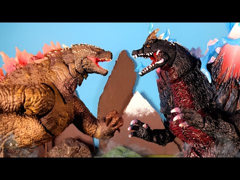 Evolved Godzilla VS Spacegodzilla | Stopmotion Battle