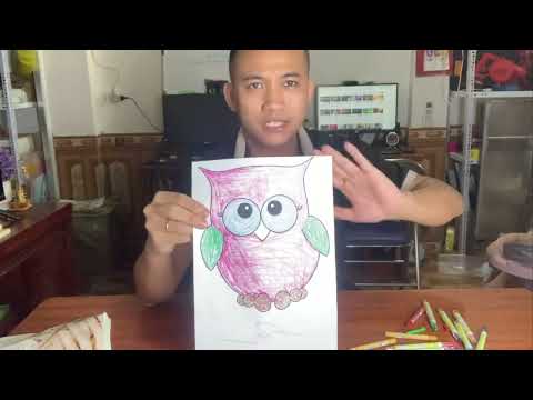 How to color a picture of a cute owl