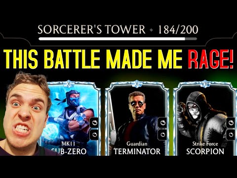 MK Mobile. Sorcerer's Tower Battle 184 Made Me LOSE MY MIND! I Tried to Brute Force It...