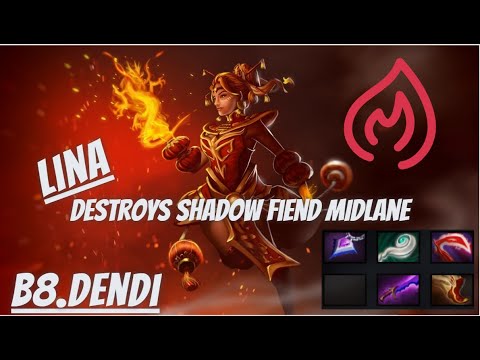 B8 Dendi - Lina Destroys Shadow Fiend Mid - Dota 2 Top MMR Pro Gameplay Highlights