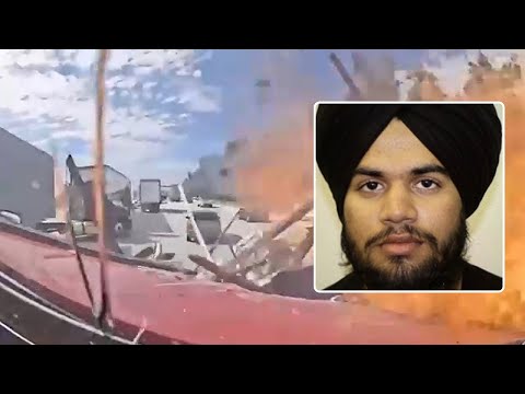 Semitruck driver charged in deadly SoCal freeway crash caught on video