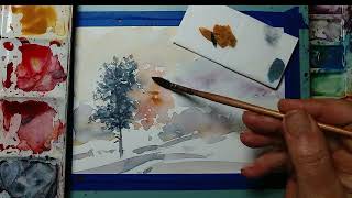 Watercolor Landscape Painting  | Trees and Nature!