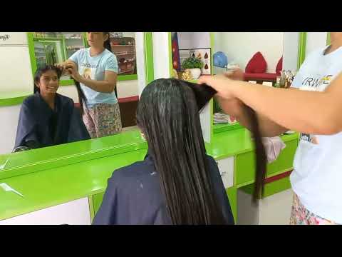 Permanent hair straight💙❤##Well10 cream##kavyabeautyparlour##kavyajyoti