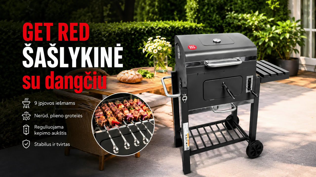 GET RED šašlykinė su dangčiu, mangal