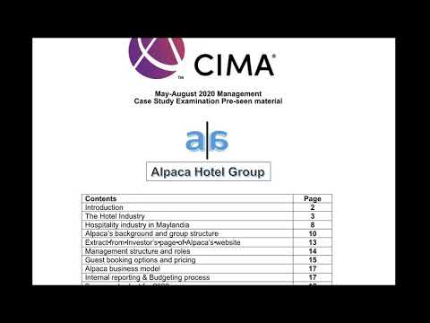 CIMA MCS May & August 2020 - Alpaca Hotel Group Pre-Seen Analysis!