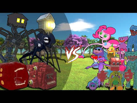 Siren Head, House Head, Train Eater VS Poppy play time chapter 3 in minecraft, Garry's Mod, ARBS!