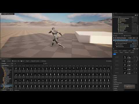 All the Mixamo Animations in one Plugin with and without rootmotion retargeted for Unreal Engine
