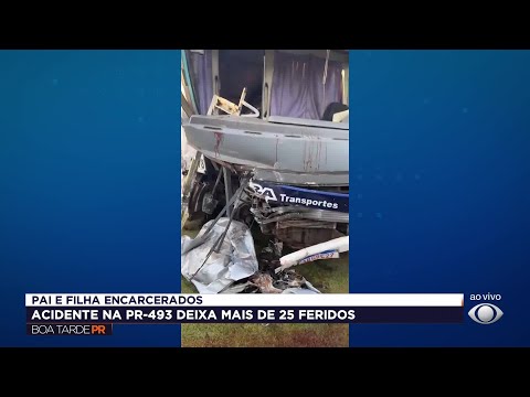 Pato Branco: acidente na PR-493 deixa pai e filha presos