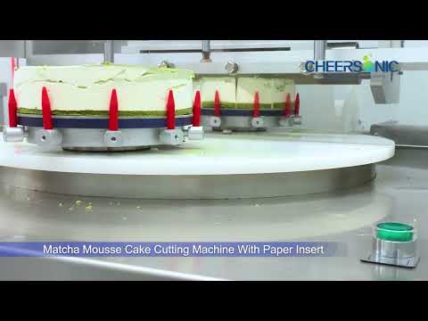 Matcha Mousse Cake Cutting Machine With Paper Insert - Cheersonic