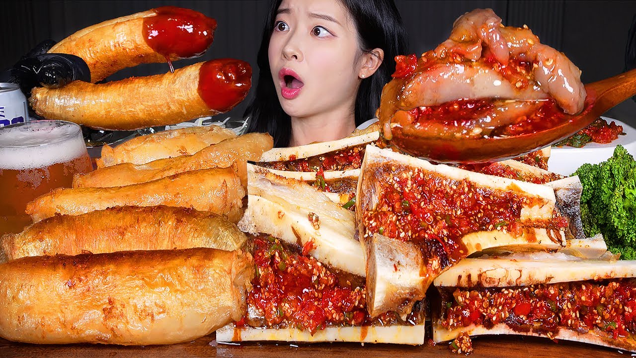 ASMR MUKBANG | 🔥 매운 우골수 3kg + 통대창 1kg 🔥 극락조합 먹방 ☆ Spicy Beef Bone Marrow + Beef Intestine 🐮🦴