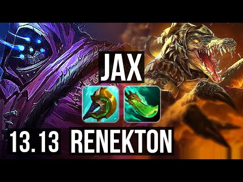 JAX vs RENEKTON (TOP) | 7/0/4, 400+ games, Godlike | KR Master | 13.13