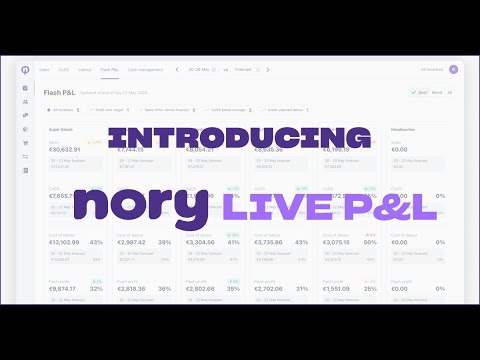 Nory Live P&L: the power to drive restaurant growth with live data