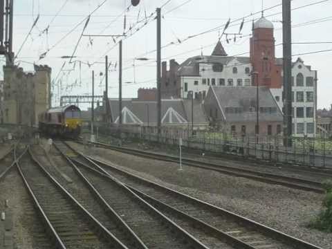 EWS and Euro Cargo Rail 66103, 66249, 66218 and 66099 passing Newcastle