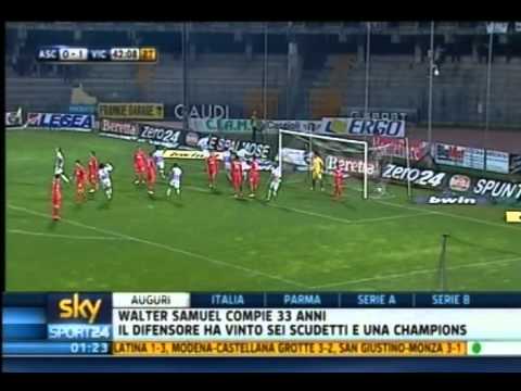 Ascoli - Vicenza 2-1 I gol di Martinelli e Mendicino(2)