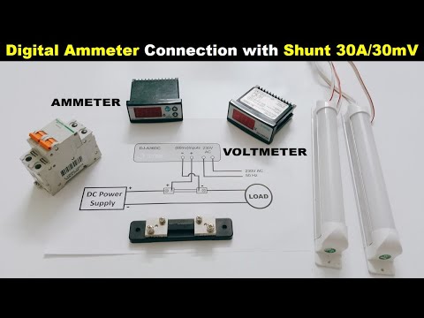Digital DC AMMETER VOLTMETER Connection With 30A 60mV Shunt TheElectricalGuy