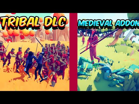 TRIBAL DLC Team vs MEDIEVAL ADDON Team - Totally Accurate Battle Simulator TABS