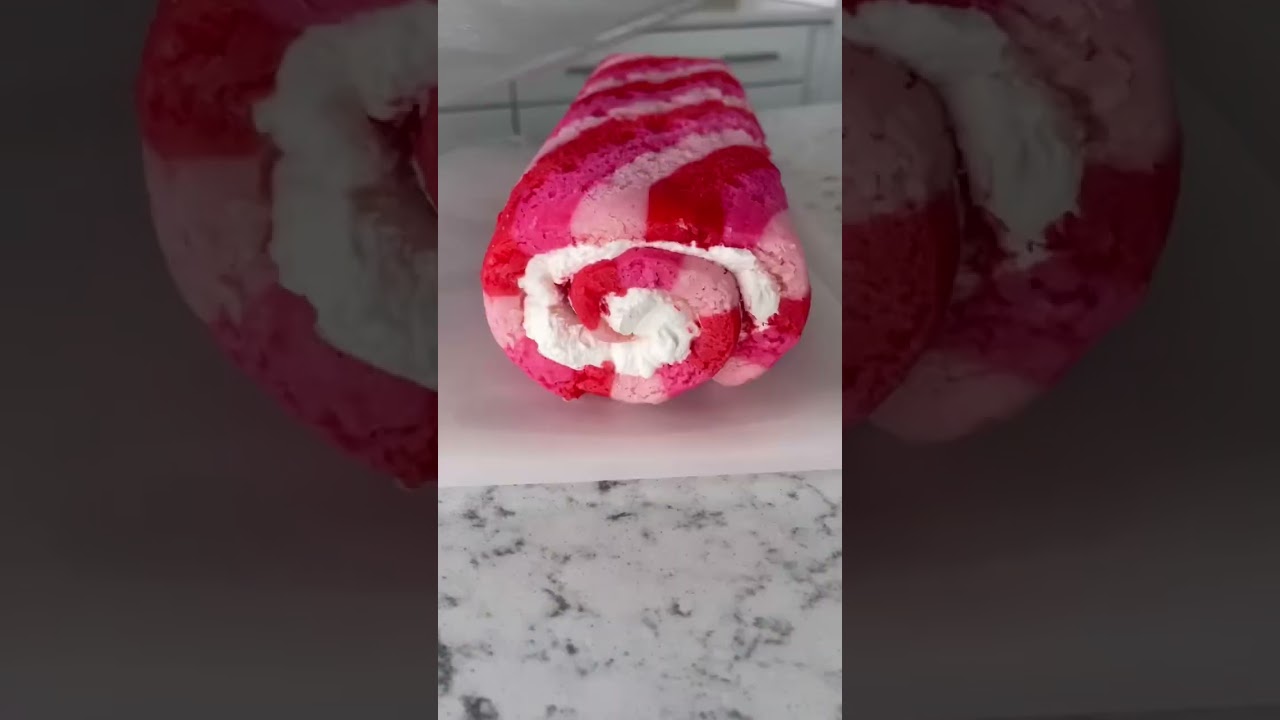 How to make a Valentine’s Day Cake Roll ♥️ #cakedecorating #cakedecoratingideas #cake #cakeroll