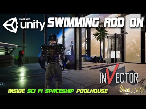 Invector TPC Swimming Add On Test | Sci-fi Pool Penthouse Spaceship | Made with Unity3D