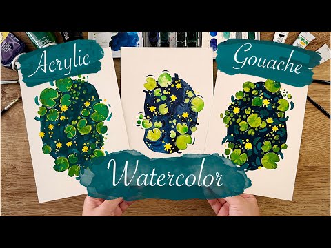 ACRYLIC vs GOUACHE vs WATERCOLOR | Painting tutorial