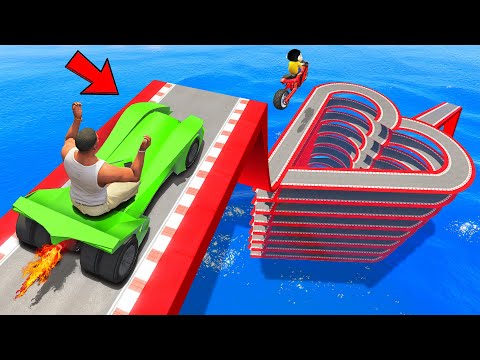 SHINCHAN AND FRANKLIN TRIED THE IMPOSSIBLE MULTI HEART DIL ROAD PARKOUR CHALLENGE GTA 5