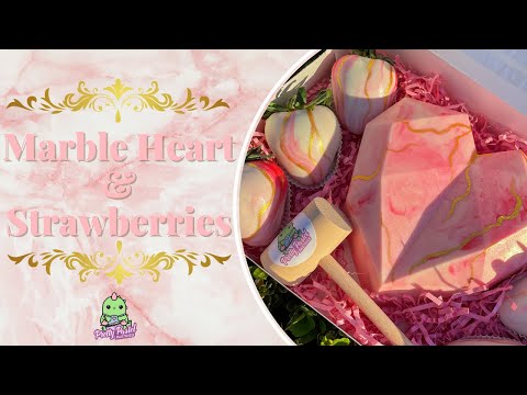 How To Marble Strawberries & Breakable Heart Step By Step