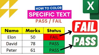 How To Get Red Color on Fail and Green Color On Pass Using Excel !!!