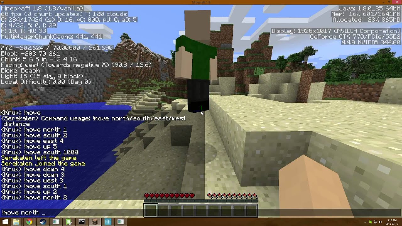 Minecraft bot - basic movement