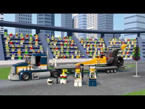 Vidéo LEGO City 60151 : Le transporteur du dragster